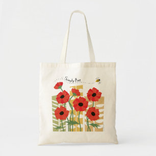 Tote Remendo vermelho da papoila com o bolsa da abelha