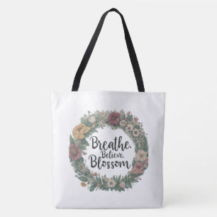 Tote Respire, Acredite, Bolsa de Ombro Flor