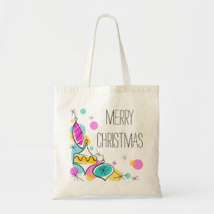 Tote Retro Tree Baubles Corner bolsa de orçamento de Na