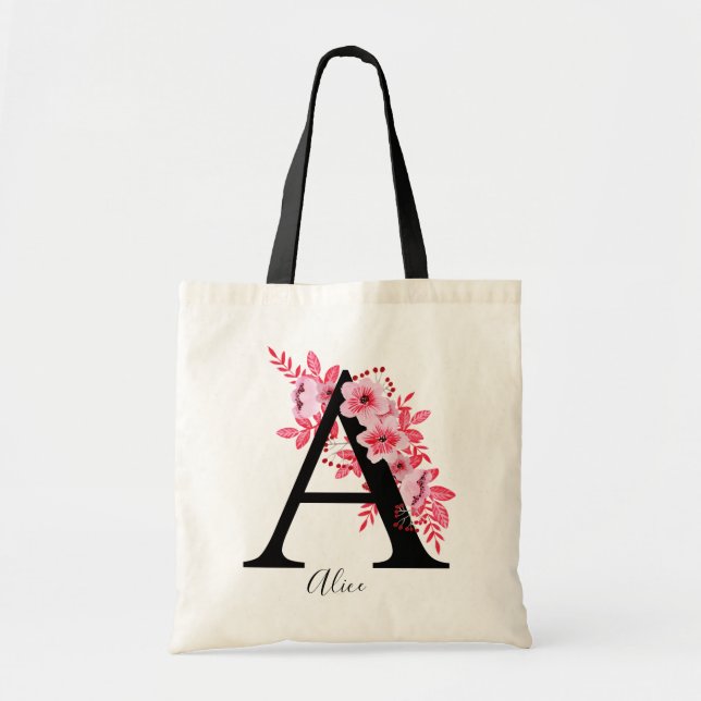 Tote Romântico Floral | Vintage Botanical | bolsa de Br (Frente)