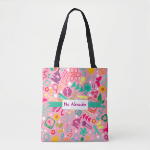Tote Rosa do professor estudante do bolsa da escola da