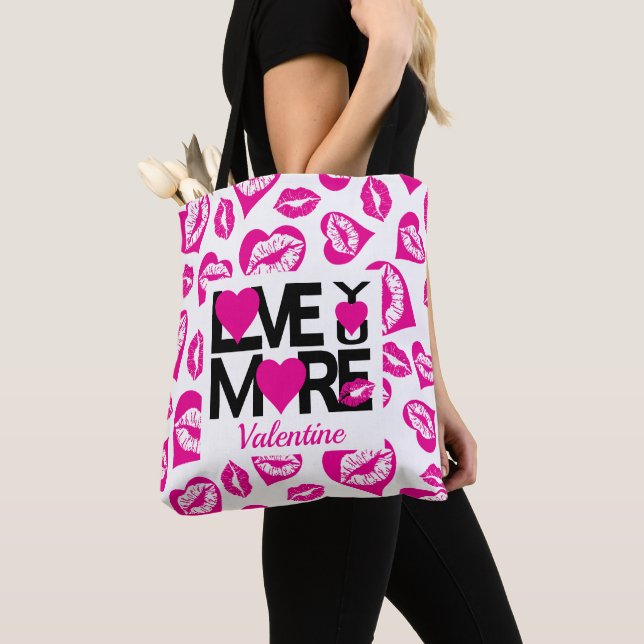 Tote Rosa e Negro te amam mais Bolsa (Close Up)