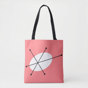 Tote Rosa escuro por todo o bolsa preto