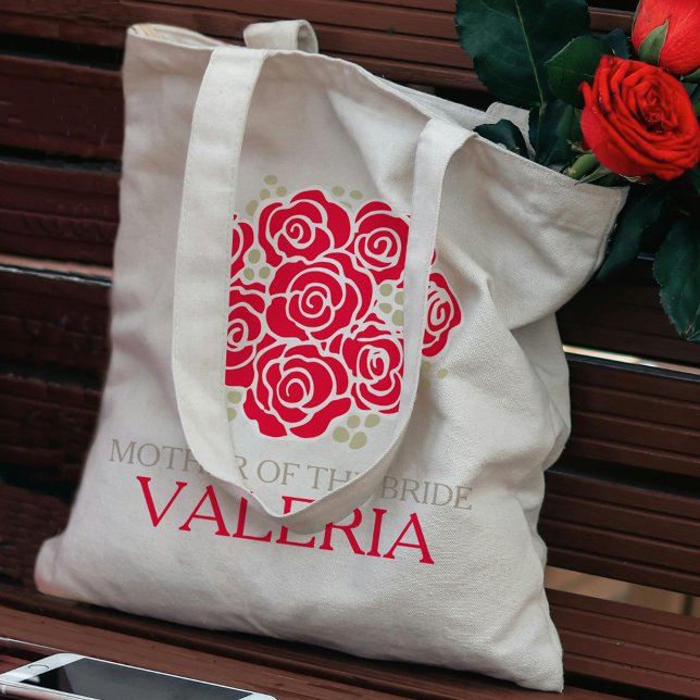 Tote Rosa vermelha Mãe da bolsa de favoritos de noiva (Criador carregado)