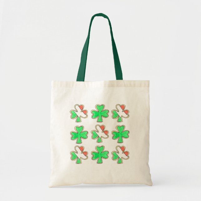 Tote Rua do dia de Patrick Irish Flag Shamrock Bolsa (Frente)