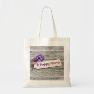 Tote Rustic Happy Noroz Hyacinth - Bolsa de Orçamento