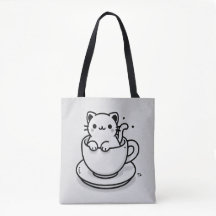Saca Bolsa de Gatinho Fofo em Xícara de Chá