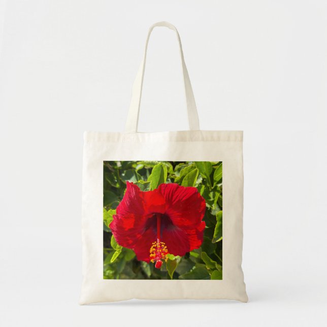 Tote Saca de Hibisco Vermelho – Bolsa de Compras de Nat (Frente)