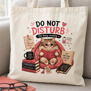 Tote Saca de mão de amante de livros fofa Bolsa de leit
