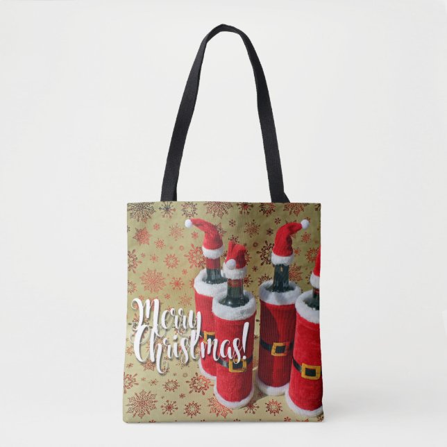 Tote Saca-Rolhas de Natal Bolsa de Vinho! (Frente)