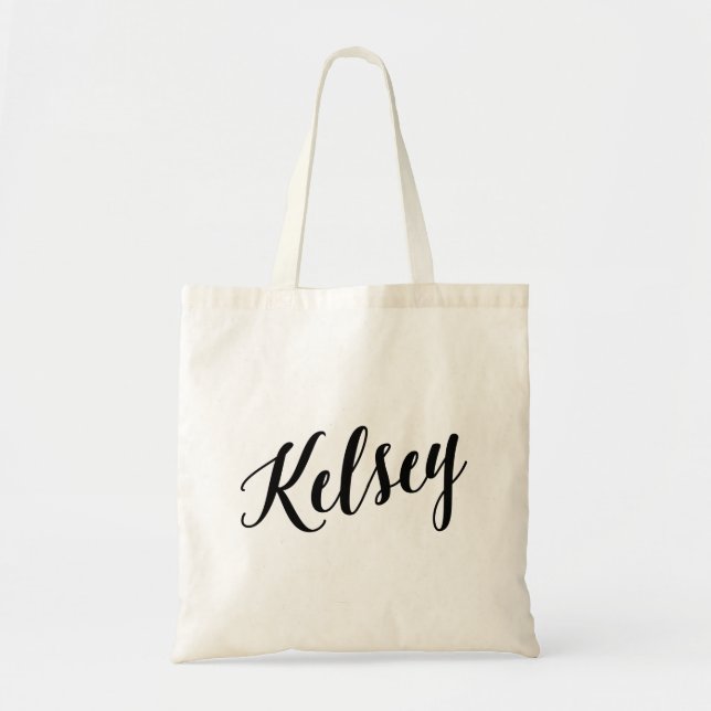 Tote Saco de bolsa personalizado Kelsey do roteiro (Frente)