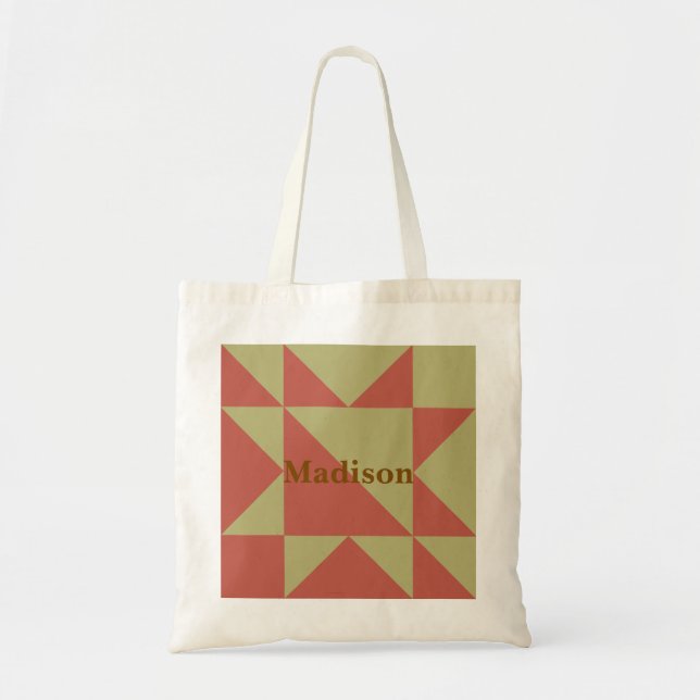 Tote Saco de Compras de Bloco de Colcha Bolsa de Compra (Frente)
