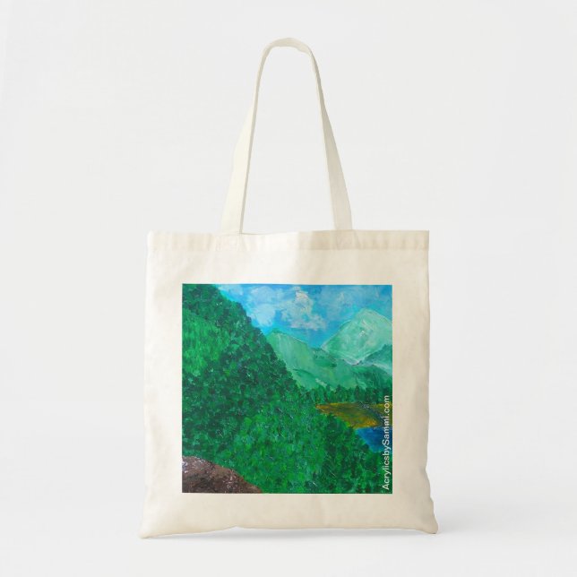 Tote saco de compras de bolsa de montanha overlook canv (Frente)