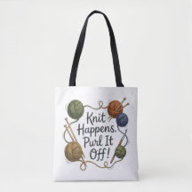 Saco de Tricô Divertido e Bolsa de Projeto