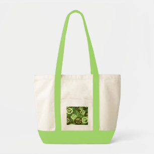 Tote Saco verde retro dos sinais de paz, o bolsa