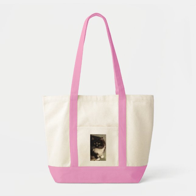 Tote Sacola das canvas, a bolsa de compra cor-de-rosa (Frente)