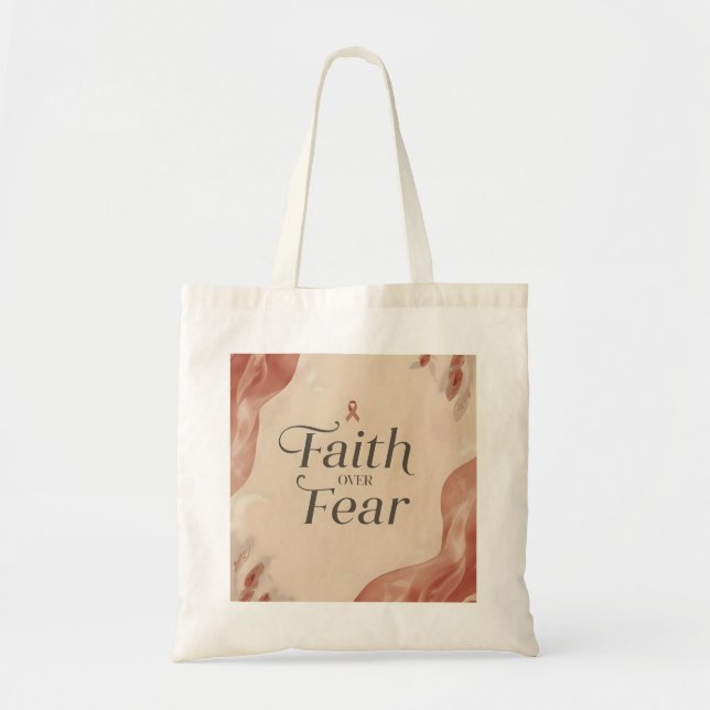 Tote Sacola de Compras Fé Sobre o Medo – Bolsa de Trans (Frente)