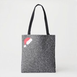 Tote Santa Hat e Bolsa de Monograma Moderno de Prata