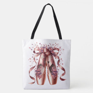 Tote Sapatilhas de Ballet Rose Gold Grande Bolsa de Omb