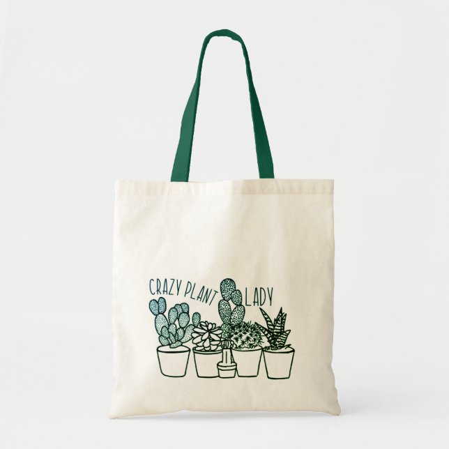 Tote Senhora louca da planta - o bolsa das canvas - (Frente)