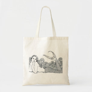 Tote Sereia encaracolado da onda do bolsa do orçamento