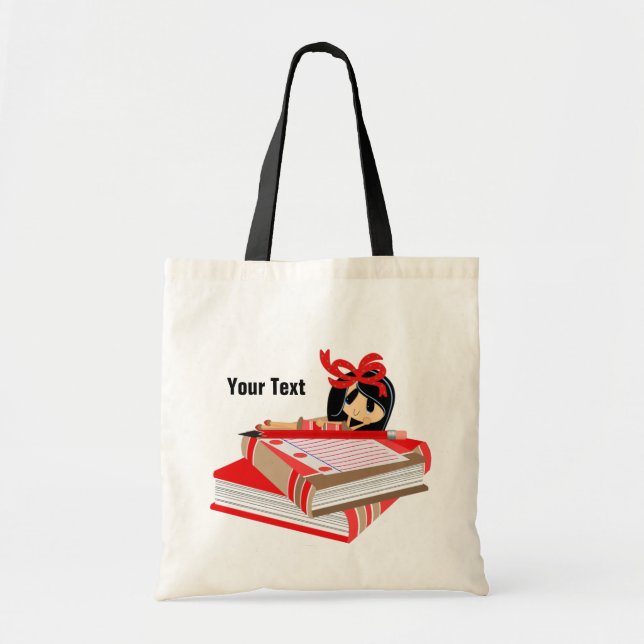 Tote Seu Bolsa de Orçamento da Escola de Texto (Frente)