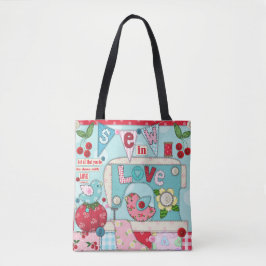 Tote "Sew no bolsa Sewing-Temático inspirado vintage do
