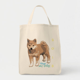 Tote Shiba inu Year of my Dog 2018 Cotton Bolsa de comp
