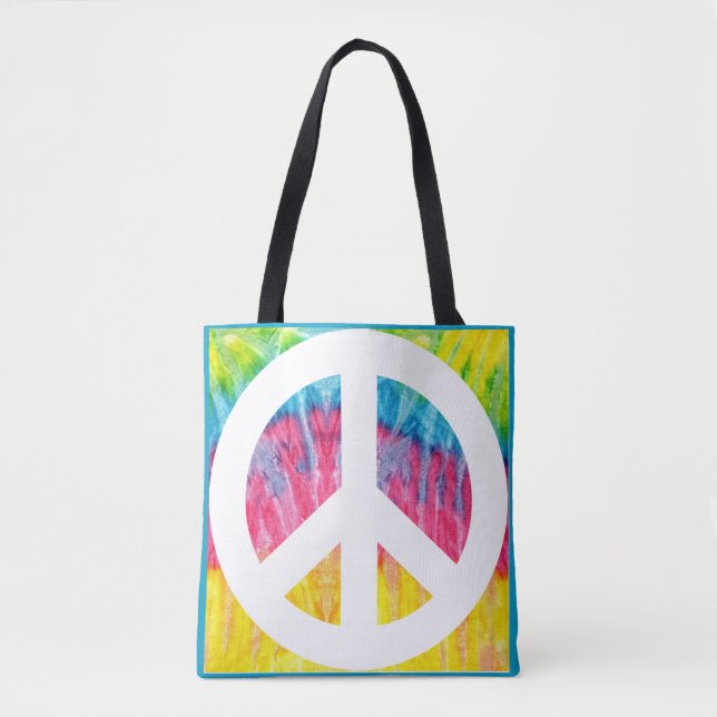Tote Símbolo de paz Hippy Bolsa (Frente)