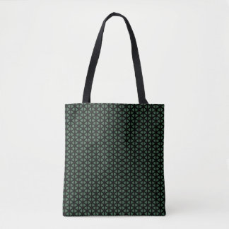 Tote simples com padrão de linha verde escuro e pr