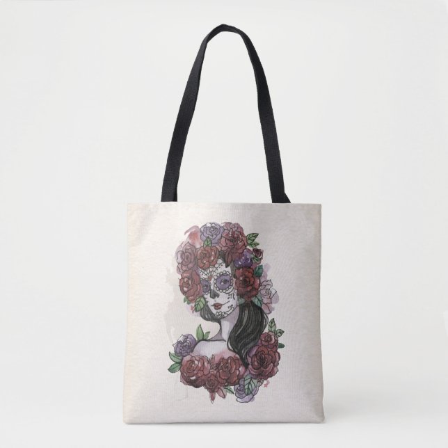 Tote Simples Dia de los Muertos desenhado à mão | Bolsa (Frente)