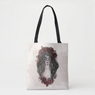 Tote Simples Dia de los Muertos desenhado à mão Bolsa
