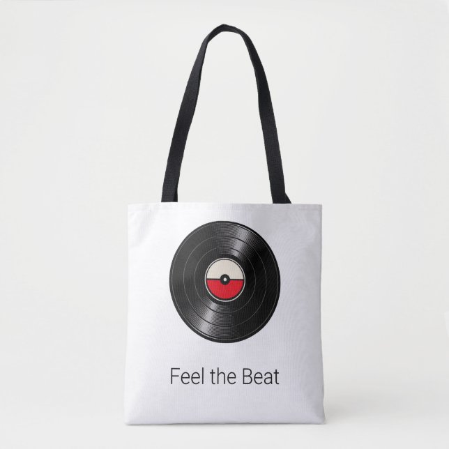 Tote Sinta o Ritmo Bolsa de Lona de Vinil Retro (Frente)
