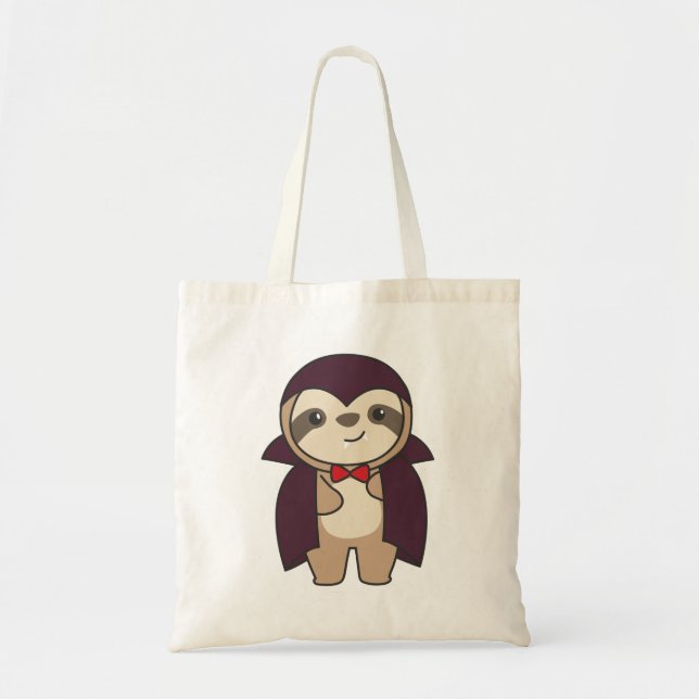 Tote Sloth Halloween Cute Devil Vampire Costume Bolsa B (Frente)