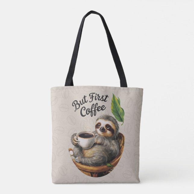 Tote Sloth Loving Coffee Bolsa (Verso)