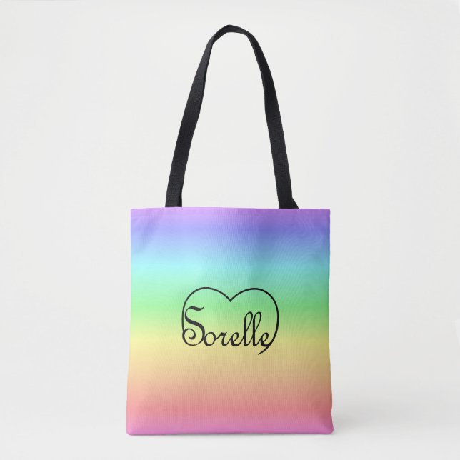 Tote Sorelle Italiana Irmãs do coração bolsa (Frente)