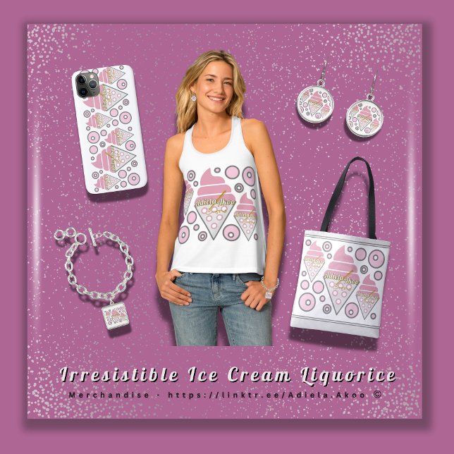 TOTE - Sorvete Irresistível Licorice (BUY Irresistible Ice Cream Liquorice Tank, Tote, Bracelet, Earrings & Phone Case by Poet Adiela Akoo)