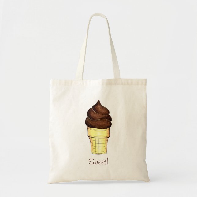 Tote Sorvete Suave de Chocolate Cone Sweet Bolsa (Frente)