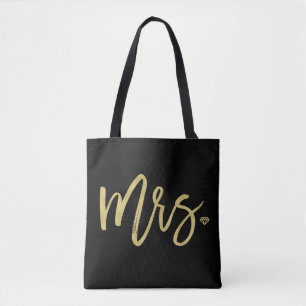 Tote Sra. Golden Script Bridal Party Bolsa de Casamento