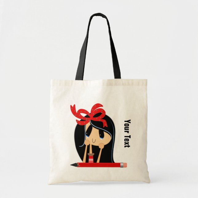 Tote Sua escola de texto nº 2 Bolsa de orçamento (Frente)