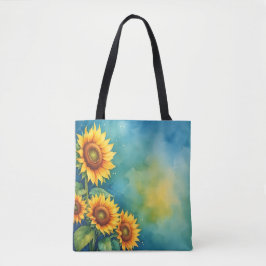 Tote Summer Sunflower Watercolor Bolsa