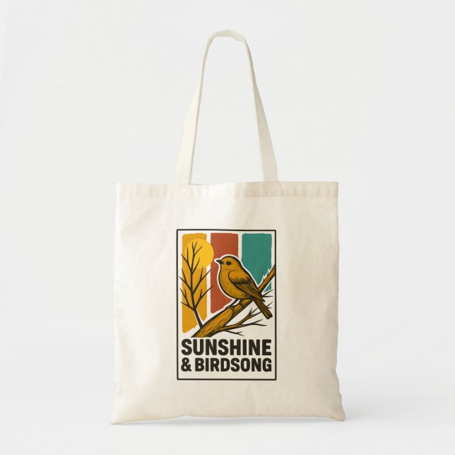 Tote Sunshine & Birdsong Bolsa de Orçamento Vintage (Frente)