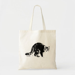 Tote Tabby Cat Cheio Body Black & White Bolsa