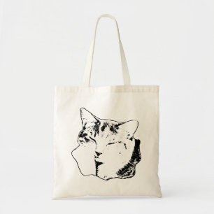 Tote Tabby Gato Monocromático Bolsa