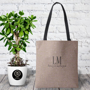 Tote Taupe Monograma Signature com Brilho Suave