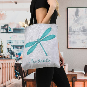 Tote Teal Dragonfly Personalizada Bolsa