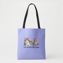 Tote Tema de Gato Engraçado e Bonito Bolsa Azul