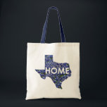 Tote Texas é o bolsa Home do bluebonnet<br><div class="desc">Texas. É apenas home. Aprecie este esboço bonito de Texas enchido com os bluebonnets.</div>