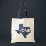 Tote Texas é o bolsa Home do bluebonnet<br><div class="desc">Texas.  É apenas home.  Aprecie este esboço bonito de Texas enchido com os bluebonnets.</div>