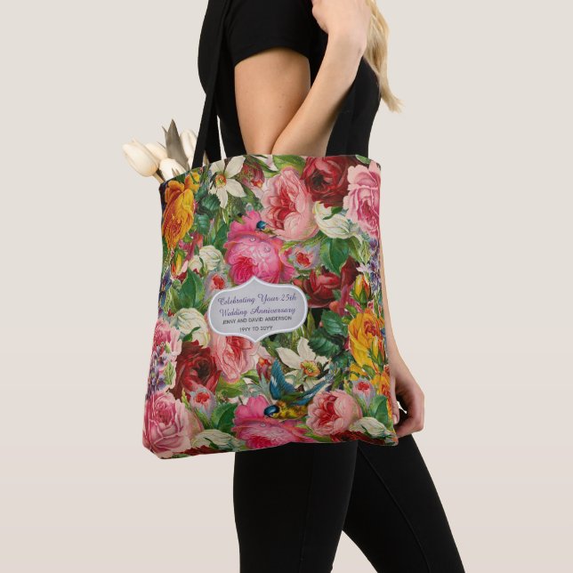 Tote TEXTO DE EDIÇÃO Personalizada BOLSA Rosa do Vintag (Close Up)